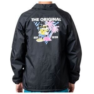 Vans x Disney Torrey 80s Mickey Mouse Jacket Adult Large Black Windbreaker New